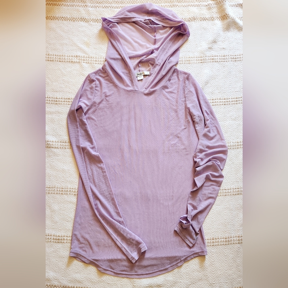 Mesh Lavender Hooded Women's Lilac Top